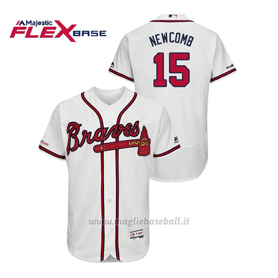 Maglia Baseball Uomo Atlanta Braves Sean Newcomb 150th Aniversario Patch Flex Base Bianco